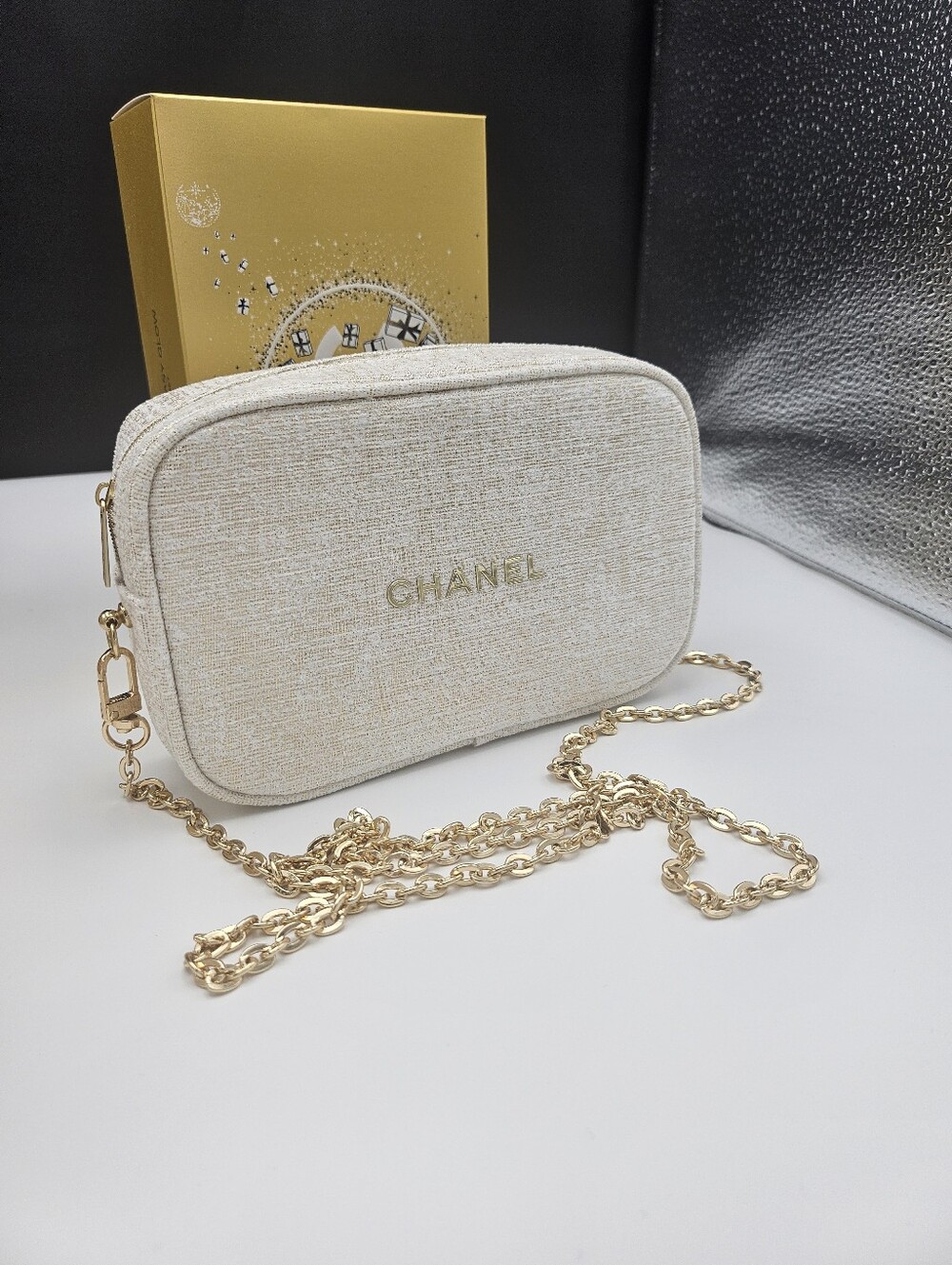 New CHANEL Cream Cosmetic Pouch from Chanel Beauty. - Picture 11 of 16